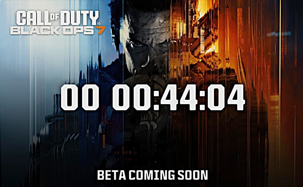 Bêta de Call of Duty: Black Ops 7 avec un compte à rebours avant son lancement.